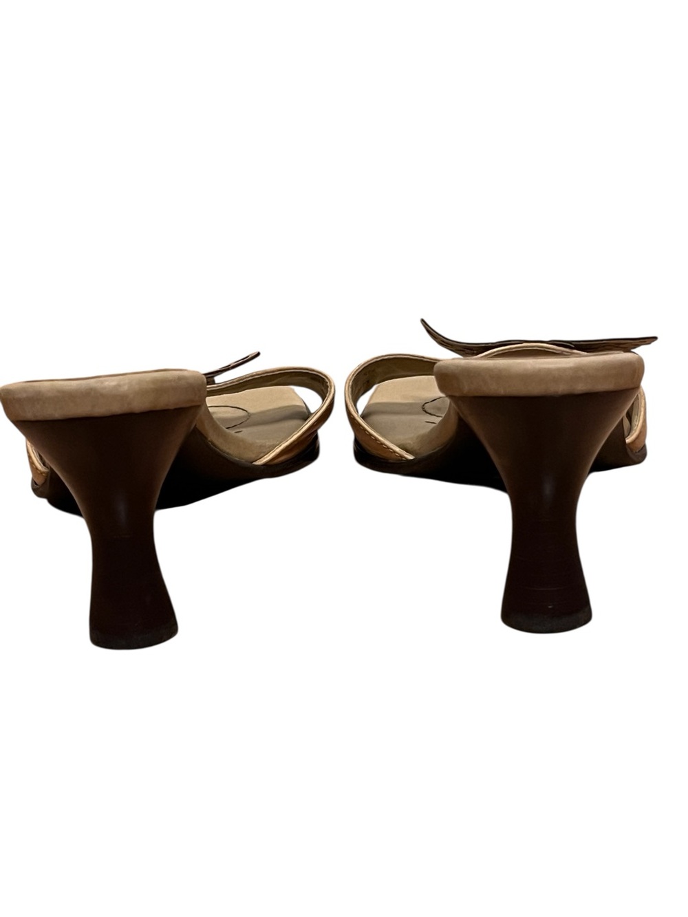 Two Lips Butterfly Tan Kitten Heels Mules Y2K — Size 6.5 - Picture 8 of 12